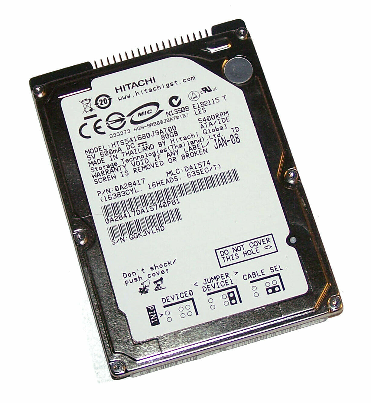 0A28417 Hitachi 80GB 5.4K IDE 2.5" Hard Disk Drive HDD